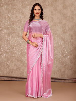 Hirank Temple Border Bollywood Jimmy choo Saree(Pink)