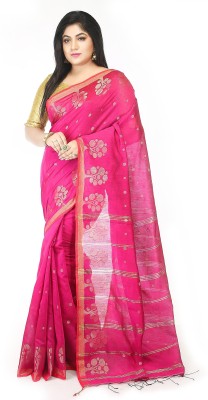 BENGAL HANDLOOM Woven Handloom Cotton Silk Saree(Pink)