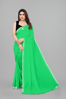 DHARMEE Embellished Bollywood Georgette, Chiffon Saree(Light Green)