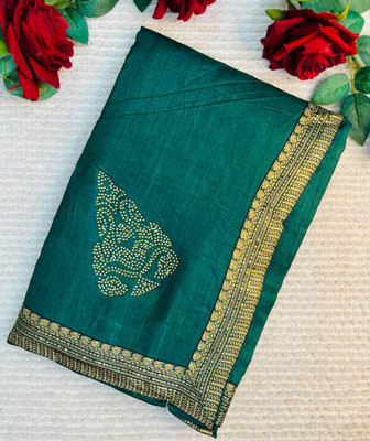 Pallu Patola Printed Banarasi Art Silk Saree(Green)