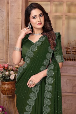 ANJAVI FASHION Embellished Bollywood Georgette Saree(Light Green)