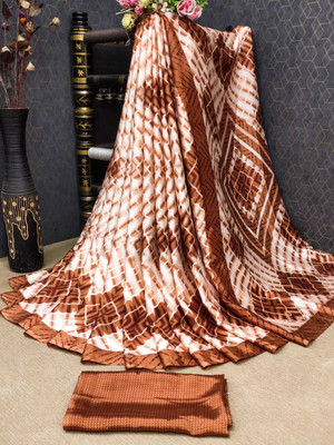 HouseOfCommon Printed Banarasi Chiffon, Silk Blend Saree(Multicolor)