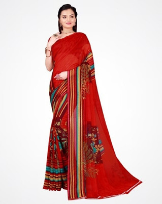 Silkbazar Self Design Bollywood Georgette Saree(Red)