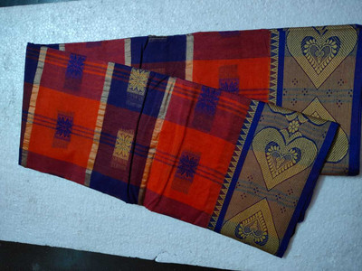 Ghosh handloom Self Design Tant Pure Cotton Saree(Dark Blue)