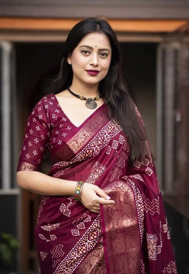 SSHAGUN LIFESTYLE Printed Bollywood Cotton Linen Saree(Black)