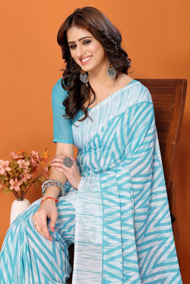 YASHIKA Printed Bollywood Georgette Saree(Blue)