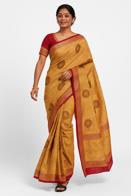 AGANTUK FASHION Printed Saree with Attached Blouse Chiffon Saree(Beige)
