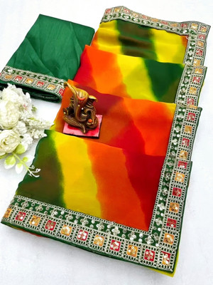 Sahaj Creation Woven Assam Silk Georgette Saree(Orange)