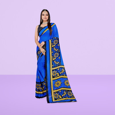 Leelavati Printed Daily Wear Georgette Saree(Blue)