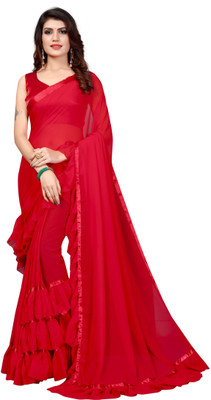 LADY SHOPI Self Design Bollywood Georgette Saree(Maroon)