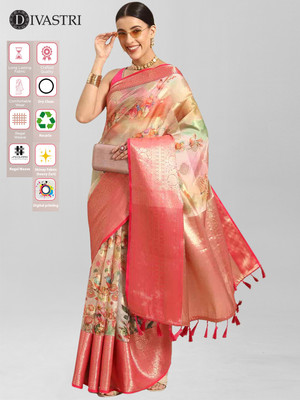 Divastri Printed Banarasi Art Silk Saree(Multicolor)
