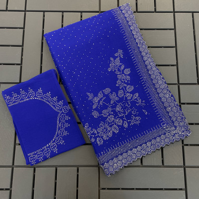 VarniRaaj Fashion Embellished Bollywood Jimmy choo Saree(Blue)