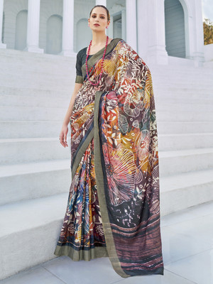 Sareemall Printed Daily Wear Cotton Blend Saree(Multicolor)