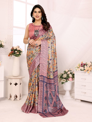 SARIK Ombre, Paisley, Printed, Self Design Bollywood Silk Blend Saree(Pink)