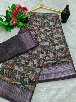 PRTRENDZ Woven Kanjivaram Pure Cotton, Cotton Linen Saree(Multicolor)