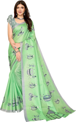 Priyashi Self Design Bollywood Art Silk Saree(Green)