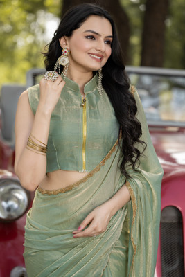 COSBILA FASHION Embellished Bollywood Silk Blend Saree(Multicolor)