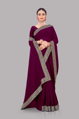 HouseOfCommon Self Design Bollywood Georgette Saree(Purple)