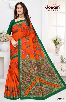 MAHI IMPEX Printed Daily Wear Pure Cotton Saree(Multicolor)