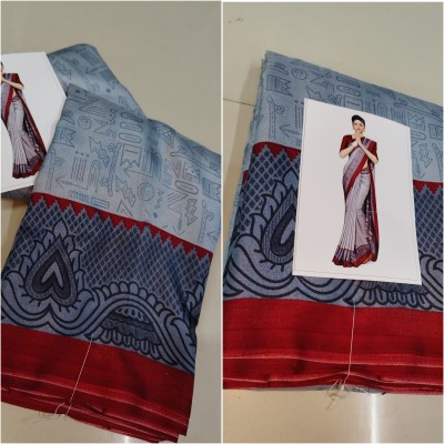 SimSim Trendz Printed Daily Wear Polyester Saree(Grey)