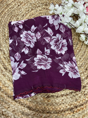 bhavika silk mills Floral Print Daily Wear Georgette Saree(Purple)