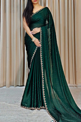 KAKADIYA CREATION Embellished Bollywood Chiffon Saree(Green)