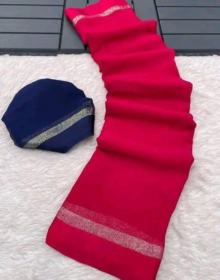 Egretail Self Design Bollywood Viscose Rayon Saree(Magenta)