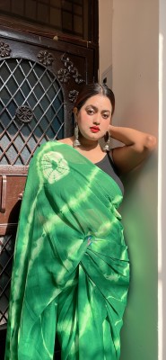 kashvi sarees Ombre, Printed Bollywood Georgette Saree(Green)