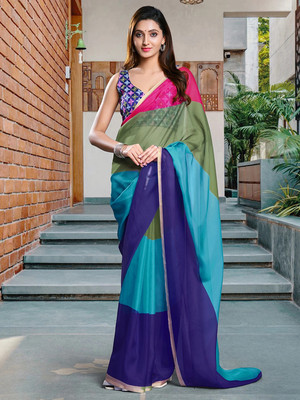 Tasrika Ombre Bollywood Georgette Saree(Multicolor)