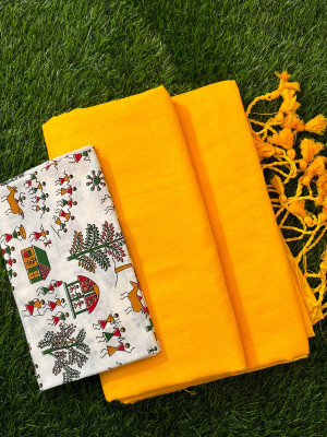 SMRITI HANDLOOM Printed Kalamkari Handloom Pure Cotton Saree(Multicolor)