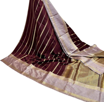 VERMA TEXTILES HOUSE Woven, Self Design Banarasi Cotton Silk Saree(Maroon)