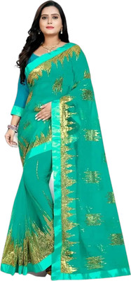 Raquel Embellished Bollywood Georgette Saree(Green)