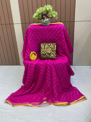 HouseOfCommon Embellished Bollywood Polyester Saree(Purple)