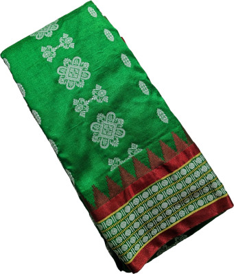 Sufia Trends Woven Sambalpuri Cotton Silk Saree(Green)