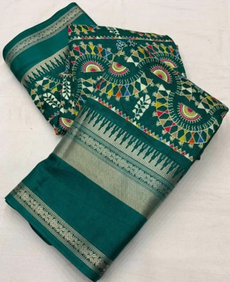 SILK VISTA Printed Daily Wear Silk Blend Saree(Purple)