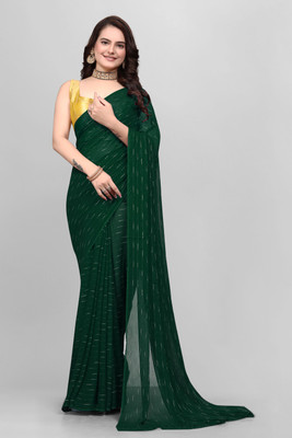 Triveni Fab Self Design Daily Wear Viscose Rayon Saree(Green)