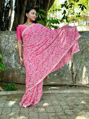 S.R.TEXTILES Printed Daily Wear Georgette Saree(Multicolor)