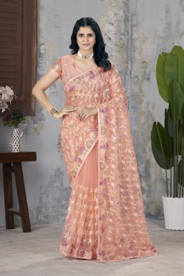 Tasrika Embellished Daily Wear Net Saree(Pink)