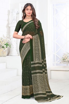 Emv Everymoment Vouge Printed Daily Wear Chiffon Saree(Green)