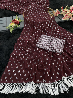 PIYA DESIGNER Printed Bollywood Georgette Saree(Maroon)