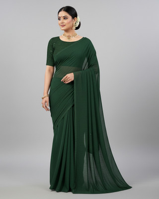 SHILPKALA Embellished Bollywood Georgette Saree(Green)