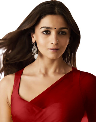 Moda Rapido Solid/Plain Bollywood Georgette Saree(Red)