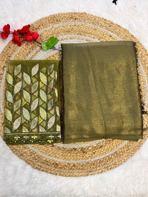 BADE SUHANE Solid/Plain Bollywood Chiffon Saree(Multicolor)