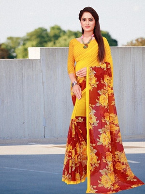 Suali Printed Bollywood Georgette Saree(Multicolor)