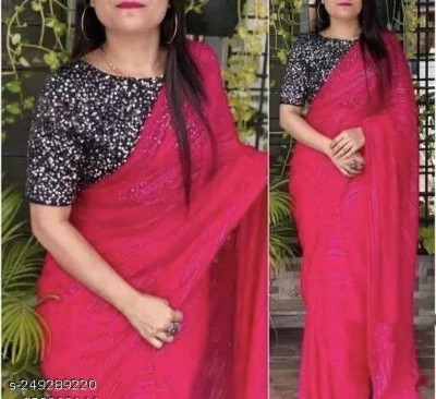 Vragi Printed Bollywood Georgette Saree(Pink)