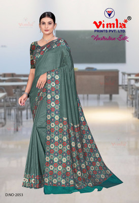 Vimla Printed Daily Wear Art Silk Saree(Green)