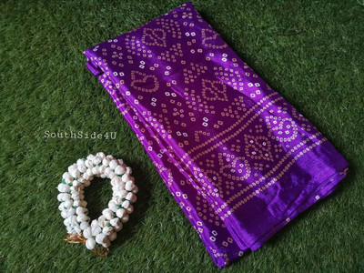 fantasyenterprise Printed Bandhani Pure Silk Saree(Multicolor)