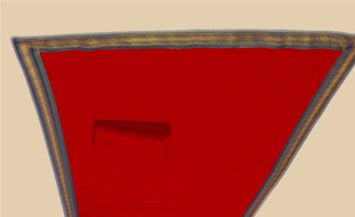 HouseOfCommon Solid/Plain Banarasi Lycra Blend, Chiffon Saree(Red)