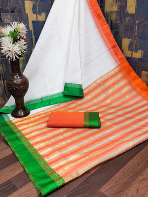 MUSHAK Self Design Gadwal Cotton Silk Saree(Multicolor)
