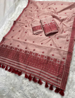 Skiran's Woven Mekhela Chador Cotton Blend Saree(Multicolor)